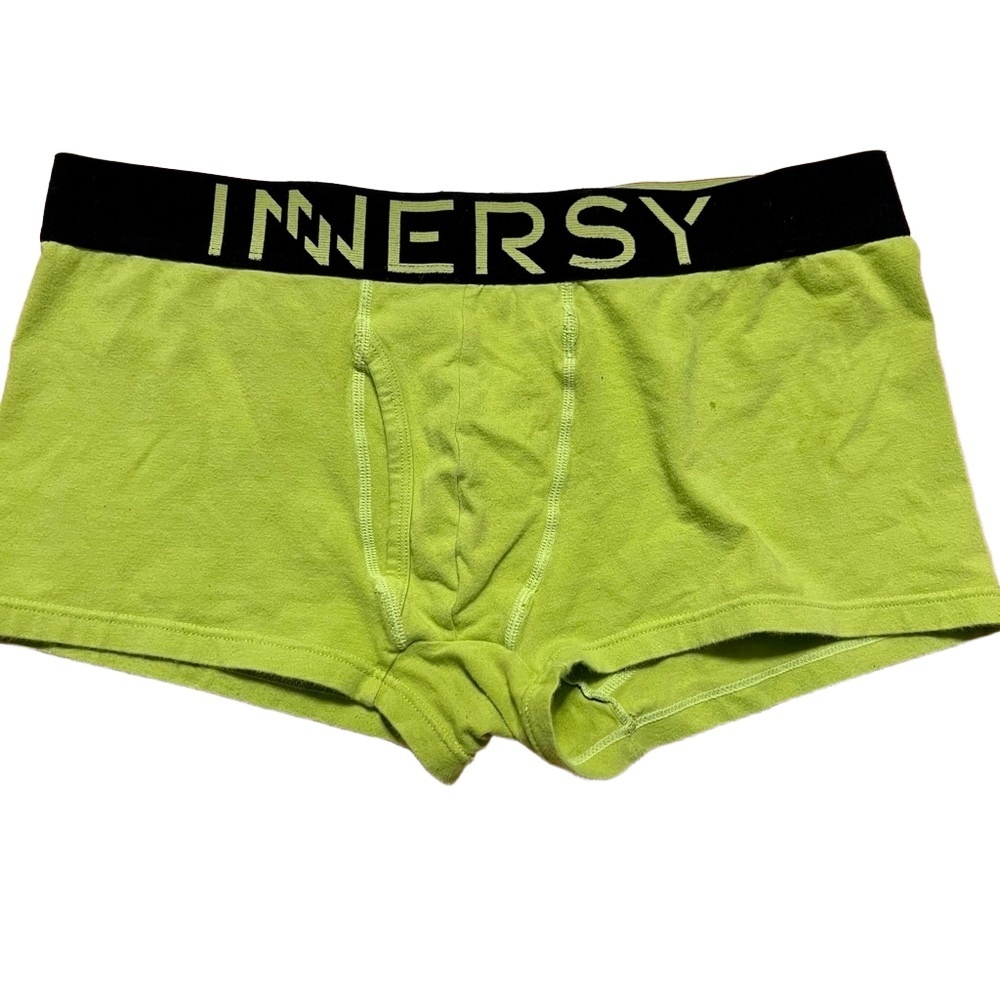Neon Mens Green Elastic Branded Waistband Boxer Briefs Underwear Size Medium